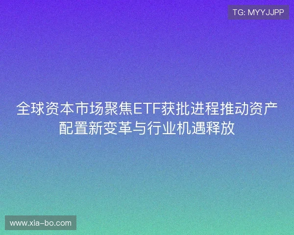 全球资本市场聚焦ETF获批进程推动资产配置新变革与行业机遇释放 全球资本市场聚焦ETF获批进程推动资产配置新变革与行业机遇释放